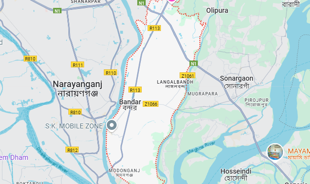বন্দর উপজেলার Map